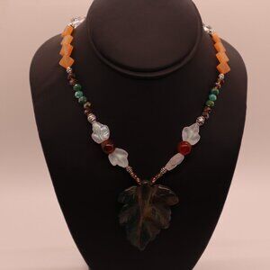 Gemstone Beaded Necklace ( HANDMADE )